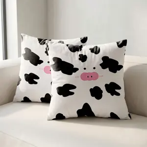 2-Pack/18x18" (45cm)  Cute Cow Print Pillow Covers | Fun Farmhouse Couch Decor | All-Season Home Essential & Fall Harvest Must-Have 🌾 | Ultimate Gift Choice for Friends & Family 🐮