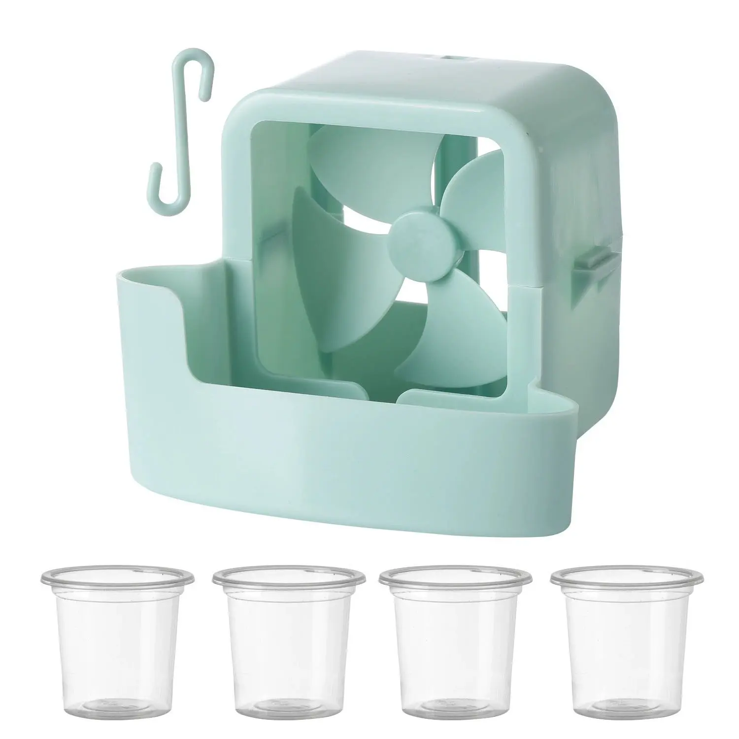 Portable Fan Cooling Accessory Kit, 4 Reusable Ice Cups, Power-Free Quick Cooling, Vortex Swing Design, Summer Heat Relief Gadget