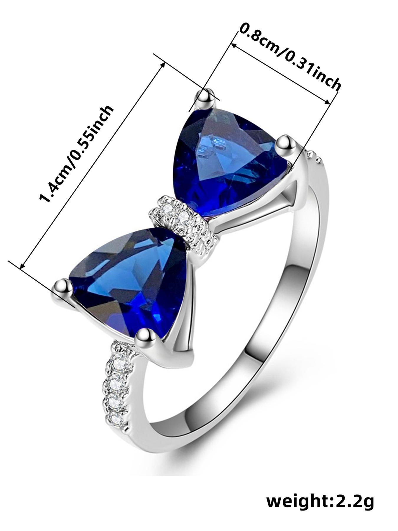 Hot Fashion Rhinestone Decorated Bow Design Ring, Artificial Zircon Ring, Cubic Zirconia Rings, Beautiful rings, Wedding Engagement Bridal Jewelry for Women, Jewelry for Birthday Gift, Gifts for Wife