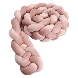 4 Strands Handmade Knot Long Pillow for Bedroom Sofa Couch, 12cm Wide Casual Polyester Fiber Cushion, Decorative Pillow for Home Decor, Comfortable and Stylish