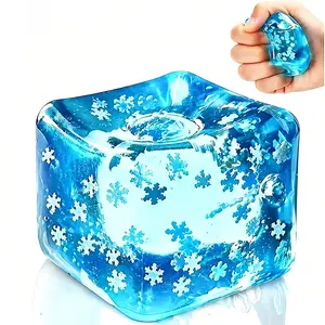 1pc Sensory Toy, Adult and Child Snowflake Ice Cube Ball, Anxiety Relief Sensory Squeeze Toy, Party Gift, Square Cubic Classroom Prize