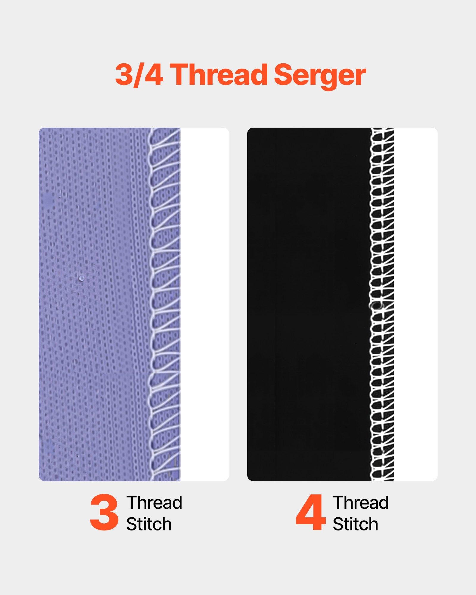 VEVOR Serger Overlock Sewing Machine, 1250 Stitches Per Minute, 3 and 4 Thread Capability, with LED Light and Strong Suction Feet, Heavy-Duty Metal Frame Sewing Machine for Various Fabrics, White VEVOR Serger Overlock Sewing Machine, 1250 Stitches Per Minute, 3 and 4 Thread Capability, with LED Light and Strong Suction Feet, Heavy-Duty Metal Frame Sewing Machine for Various Fabrics, White