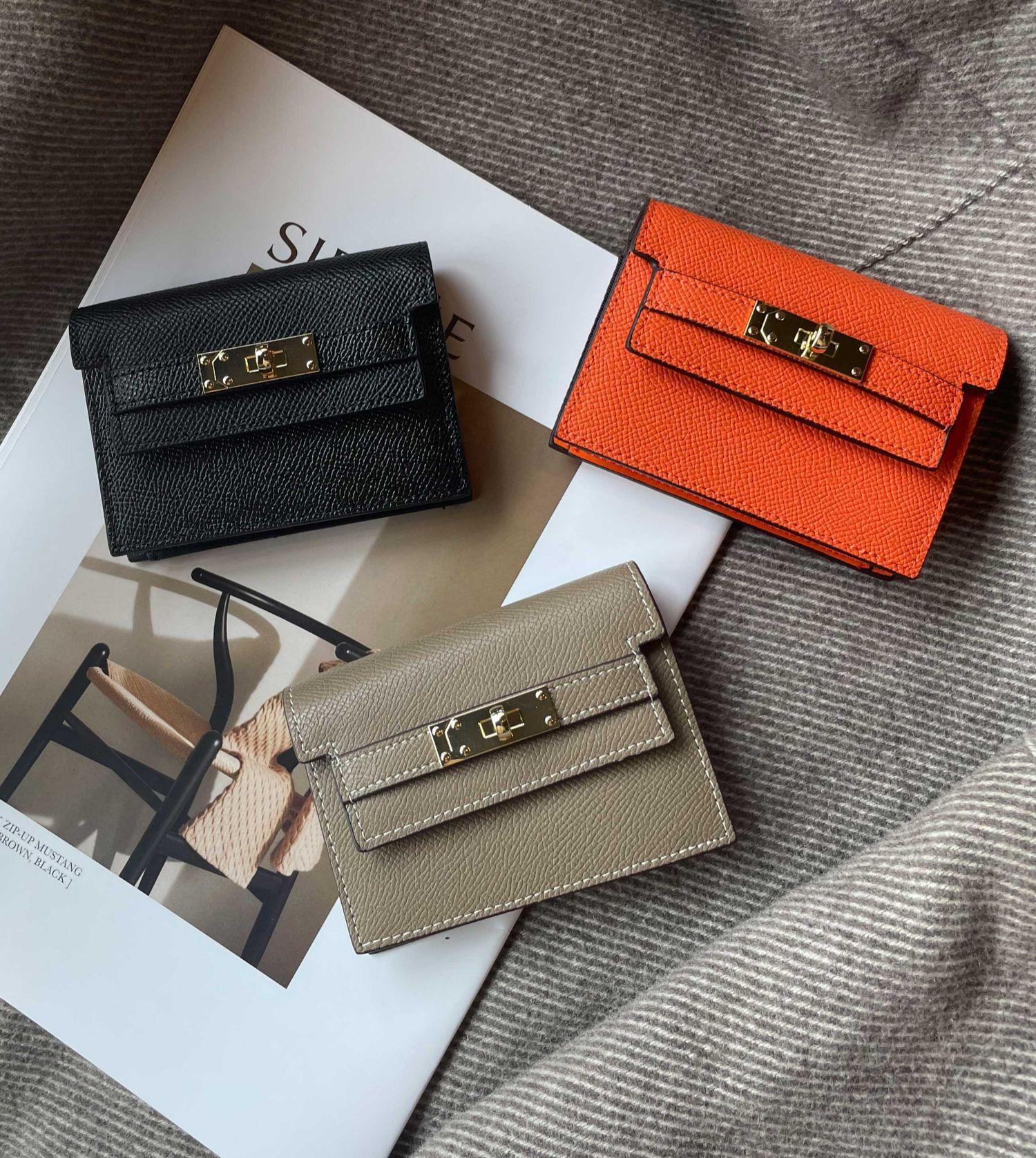 Ultra Thin Leather Card Holder Zipper Card Case with Lock Keychain Compact Wallet for Men Women Daily Travel Secure Storage Design