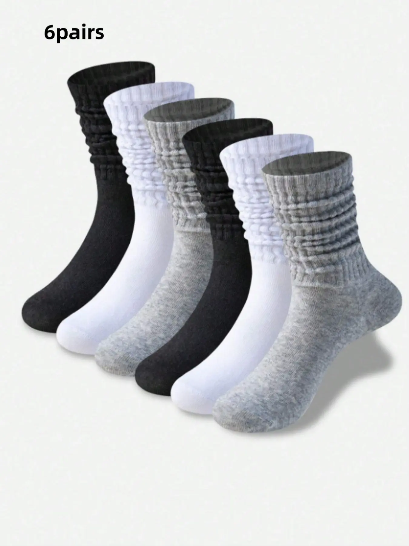 Women's Casual Socks, Solid Color Crew Socks, Comfortable & Breathable Design, Perfect for Daily Wear