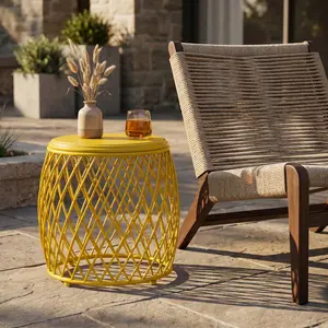ARCH ALAMERA 19.75 Inch Yellow Side Table, Compact Nightstand with Storage Shelf, Small End Table for Bedroom, Living Room, Office, Apartment, Modern Accent Furniture for Sofa Side, Home Decor, Space-Saving Design, Living Room Table for Sofa Side