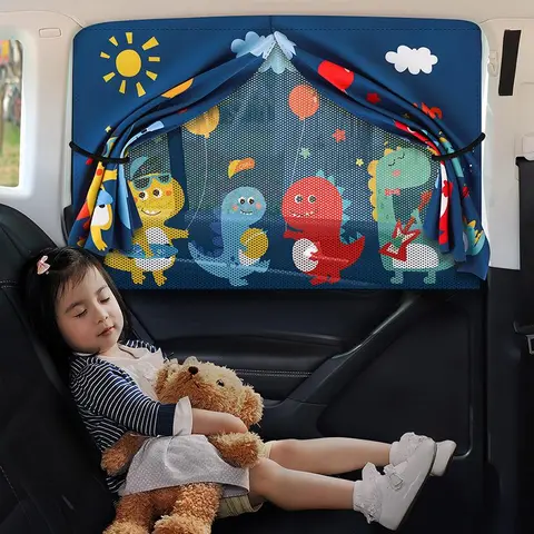 Car Sunshade, Magnetic Double Layer Car Sunshade, Sun Protect Car Sunshade, Auto Interior Accessories, Car Sunshade Curtains, Sun Shade For Car Window