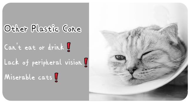 ANWA Adjustable Cat Cone Collar Soft, Cute Cat Recovery Collar, Cat Cones After Surgery for Kittens