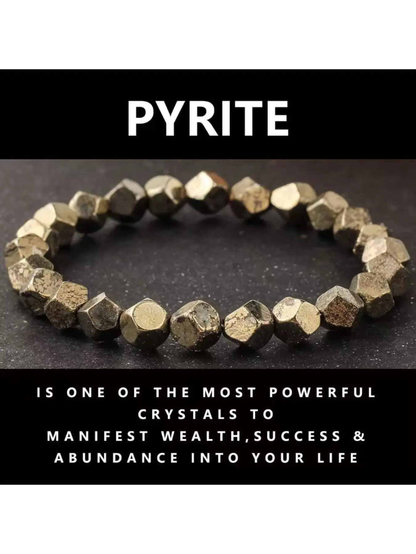 Pyrite Abundance Bracelet, Wealth Bracelet, Original Pyrite & Agate Handmade Beads, 8mm Round Natural Stone Protection Jewelry Gift, High Quality Bracelet, Exquisite Bracelet, Crystal Bracelet
