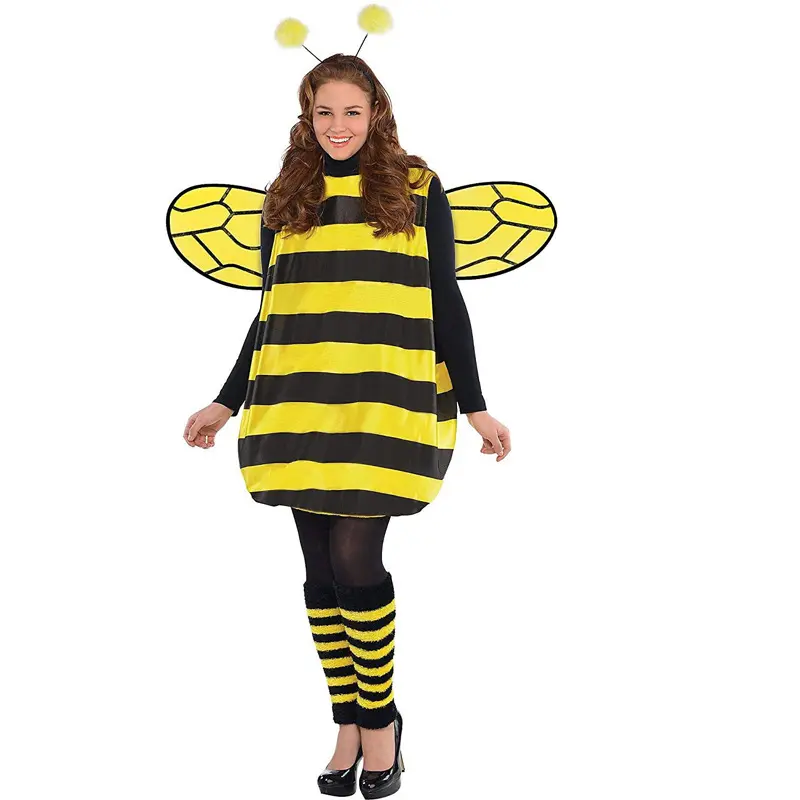 Halloween Party Costume COS PLAY Bee with Wings, Ladybug Funny Role Play Cosplay Three-Piece Set Holiday Party Outfit