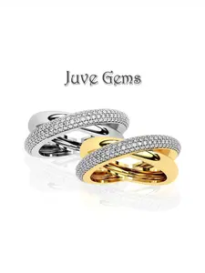 Double Ring Interwoven Zirconia Ring, Symbol of Love Friendship Loyalty, Daily Wear Party Festival Anniversary Gift Choice, Elegant Everyday Ring