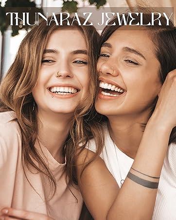 THUNARAZ 18 Pcs 14K Gold Filled Hoop L Shape Nose Rings for Women Men Hypoallergenic Stainless Steel Nose Studs Cute Heart Square CZ Nose Bone Screw Nostril 18g 20g Piercing Jewelry for Daily Outings Christmas Gift THUNARAZ 18 Pcs 14K Gold Filled Hoop L Shape Nose Rings for Women Men Hypoallergenic Stainless Steel Nose Studs Cute Heart Square CZ Nose Bone Screw Nostril 18g 20g Piercing Jewelry for Daily Outings Christmas Gift