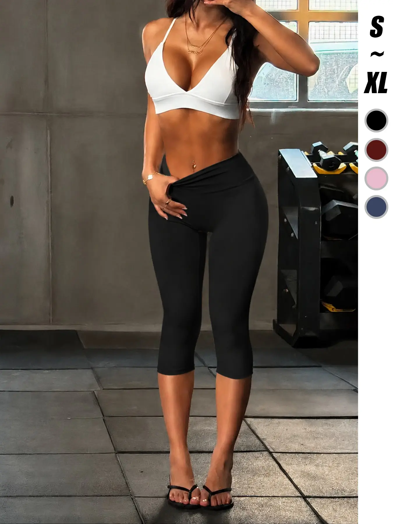 Women's Solid High Waist Gym Shorts, Breathable Comfortable Skinny Shorts, Ladies Sportswear for Gym Workout Running Climbing