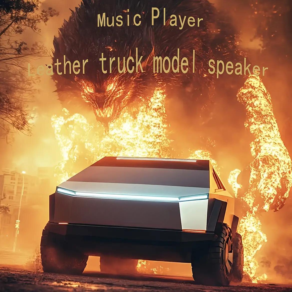 2026 personalized truck model speaker, dynamic color screen subwoofer wireless Bluetooth speaker, designed for car/truck/home/vehicle/party/outdoor model cars, suitable for various scenarios, Type-C interface, FM/TV tuner compatibility