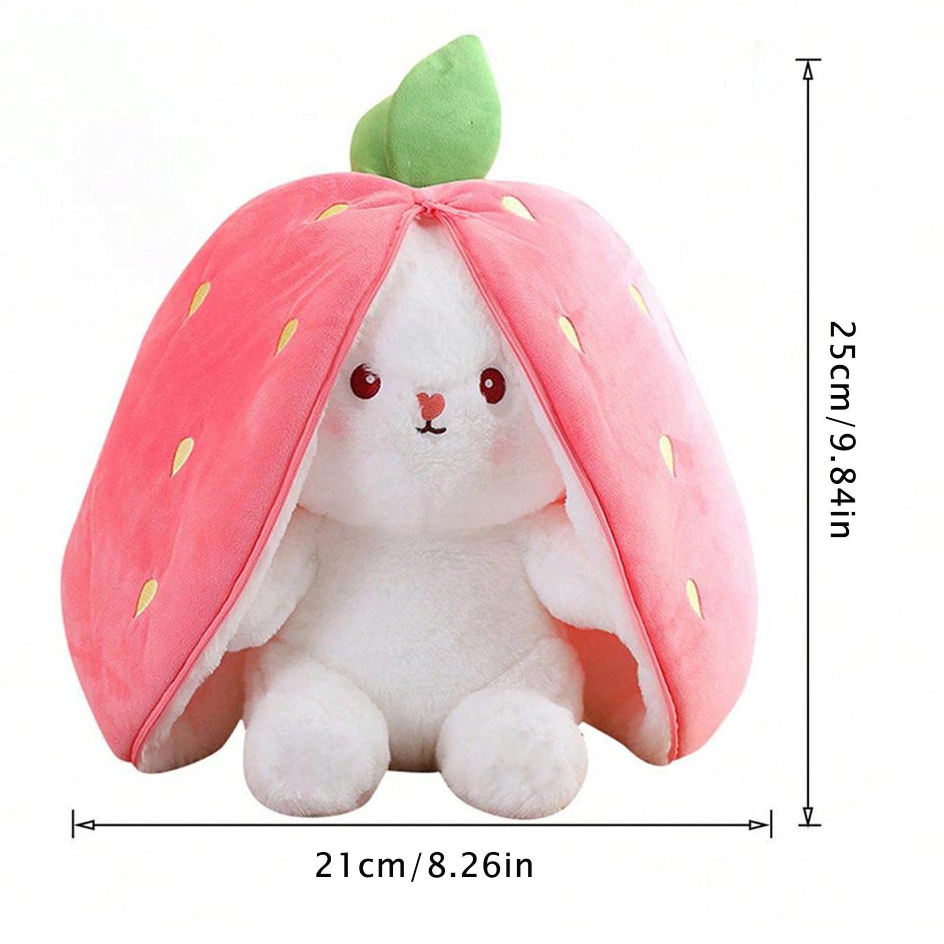 Cute Strawberry Rabbit Design Plush Toy, Stuffed Animals, 1 Count Creative Doll Birthday Gift, Sleeping Pillow, Festival Decoration