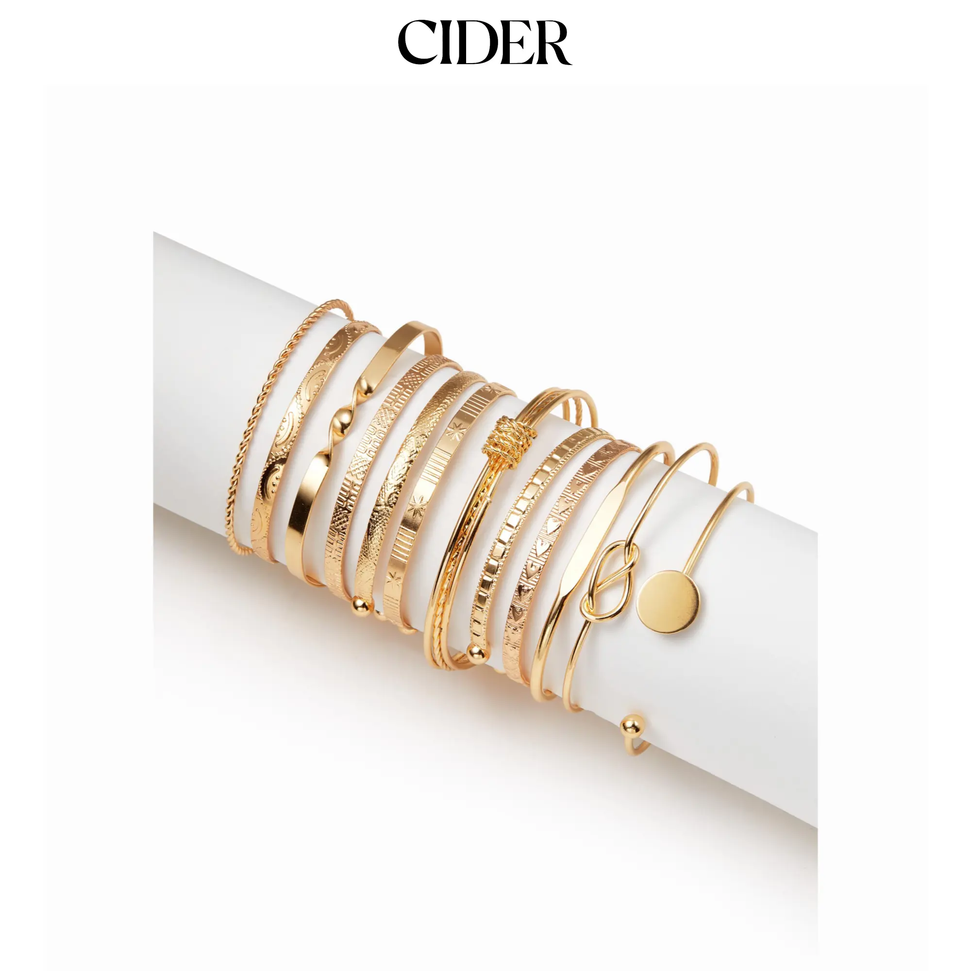 Cider 12 PCS TWISTED & TEXTURED BRACELET SET Cider 12 PCS TWISTED & TEXTURED BRACELET SET