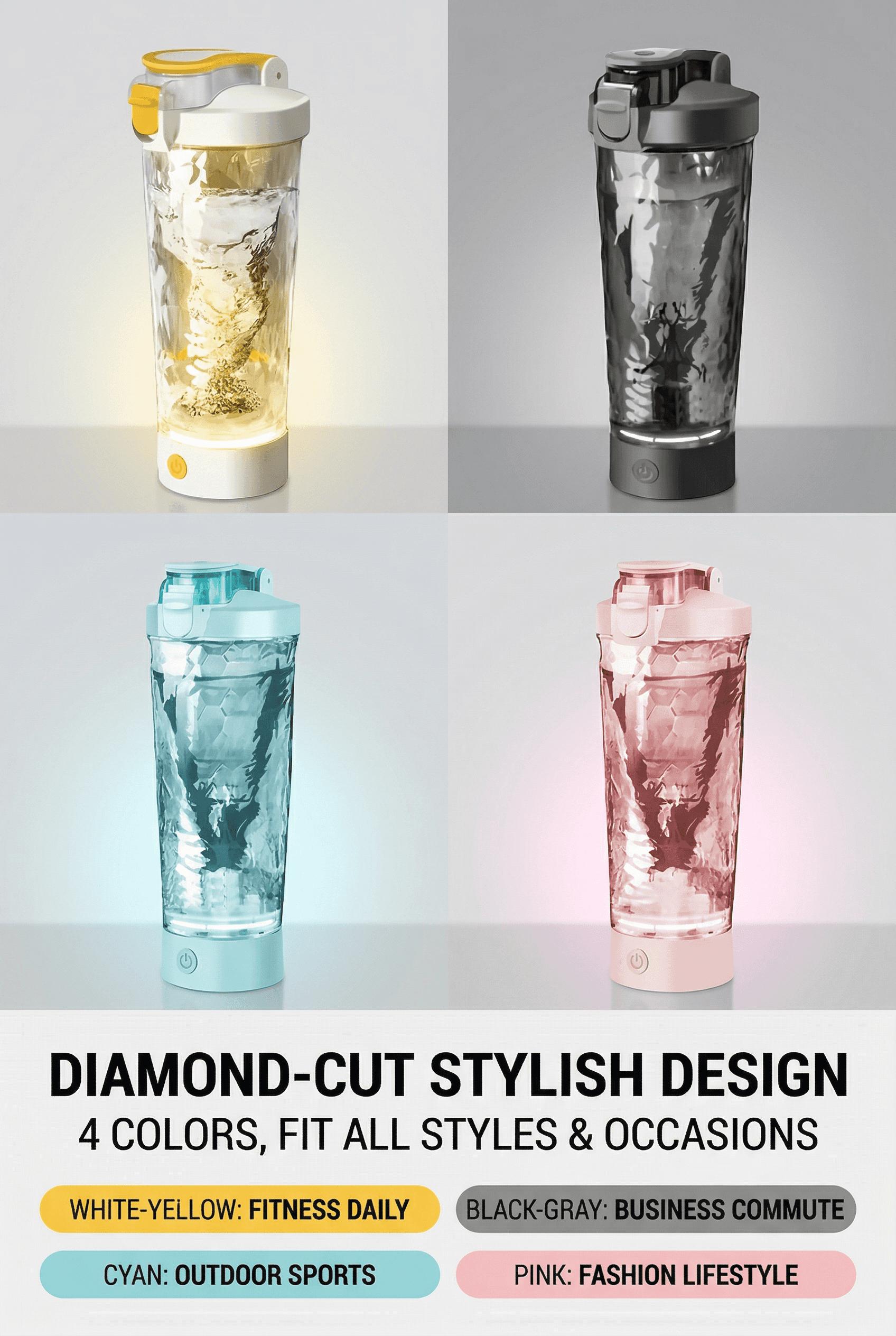 Electric Protein Shaker Bottle - Smart Blender Bottle, Leak-Proof Design, BPA-Free Tritan,USB Rechargeable Mixer Cup for Shakes and Meal Replacements