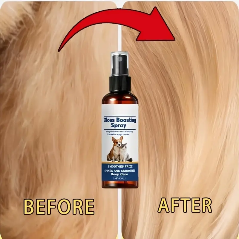 Pet hair untying smooth spray, pet fur care spray that immediately stays in hair, the formula contains natural nourishing ingredients. It can immediately untie tangled hair, smooth fluffy hair, replenish moisture and effectively resist dryness.