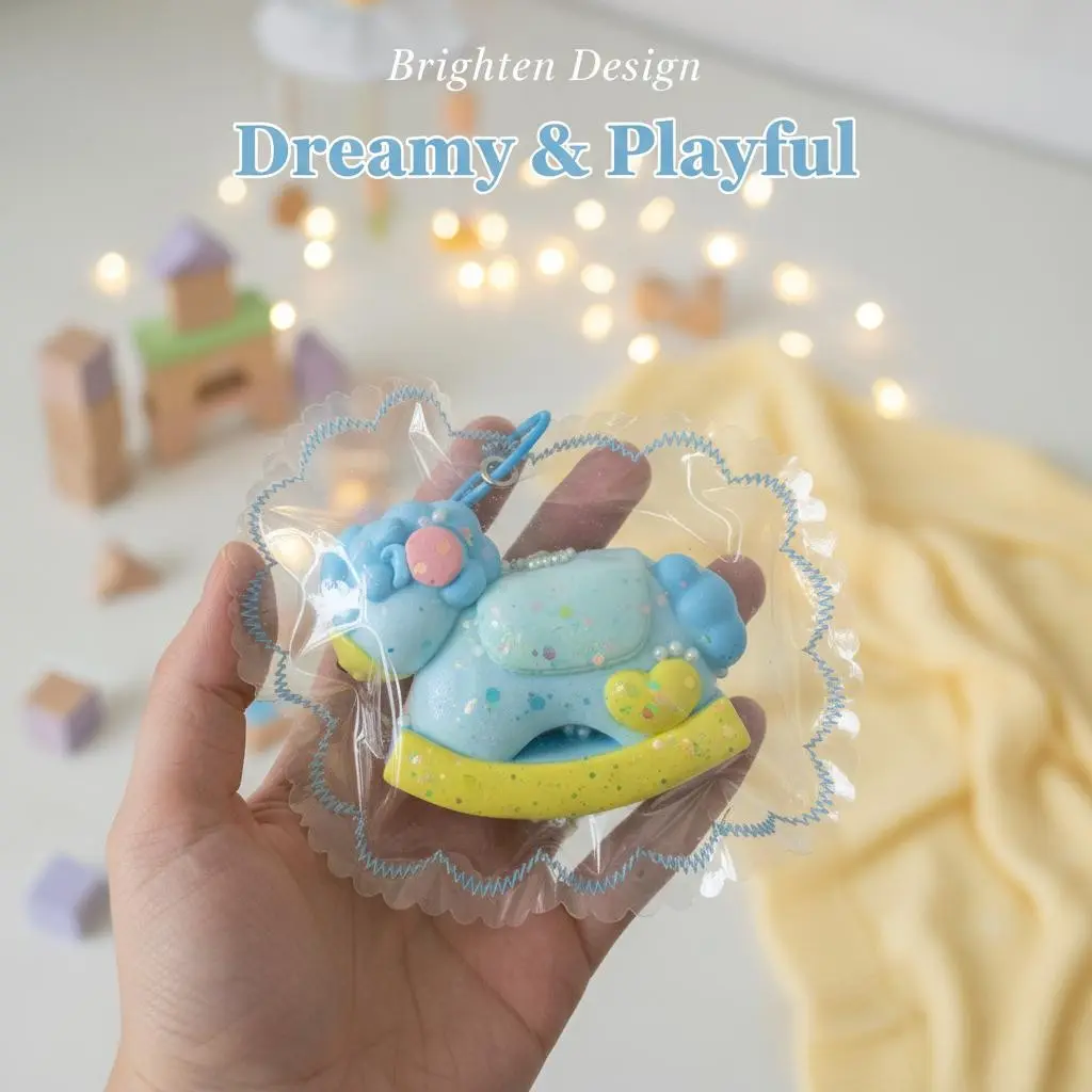 1pc Fairytale Blue Rocking Horse Squishy Fidgets Toy, Soft Slow Rising Sensory Fidget for Stress Relief, Cute Pony Desk Decor, Durable Relaxing Gift for Girls, Birthday, Christmas & Party Favors