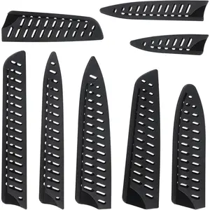 8 Pcs Universal Knife Guards Set, Plastic Safety Knife Covers Black Knives Sheath Blade Protector Kitchen Knives Sheath for Paring Utility Bread Chef Knifes