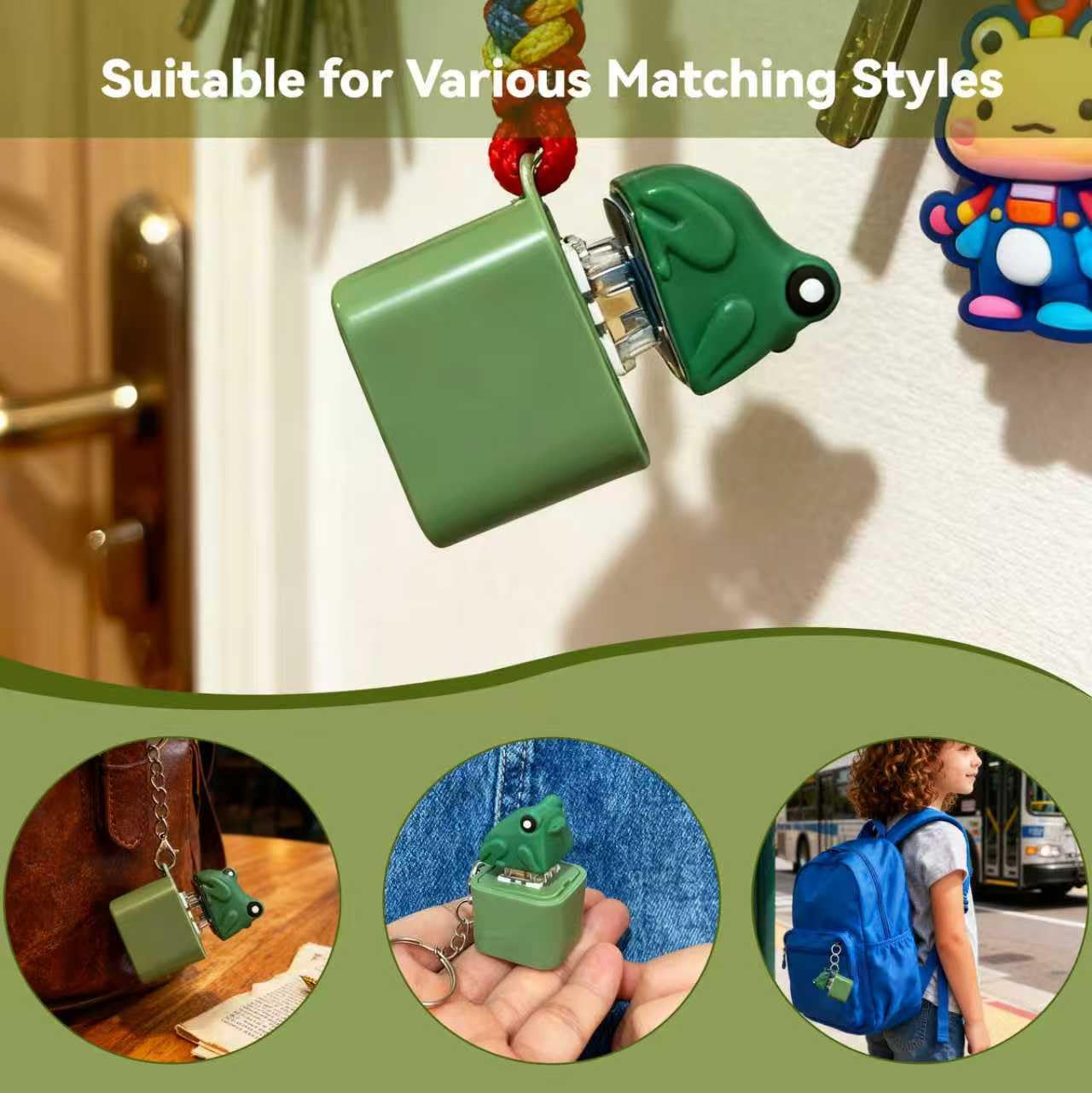 Frog Keychain Realistic Sound Toy with Lights & Durable ABS Plastic Construction for Adults & Kids Focus Relaxation