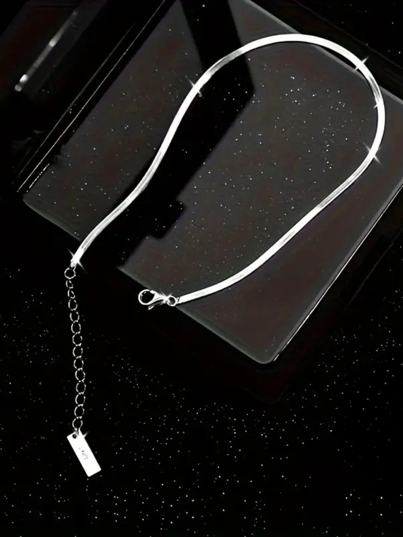 S925 Sterling Silver Fashionable Snake Bone Design Anklet, Fashion Jewelry for Party, Daily Clothing Decor, Trendy All-match & Exquisite Jewelry for Gift