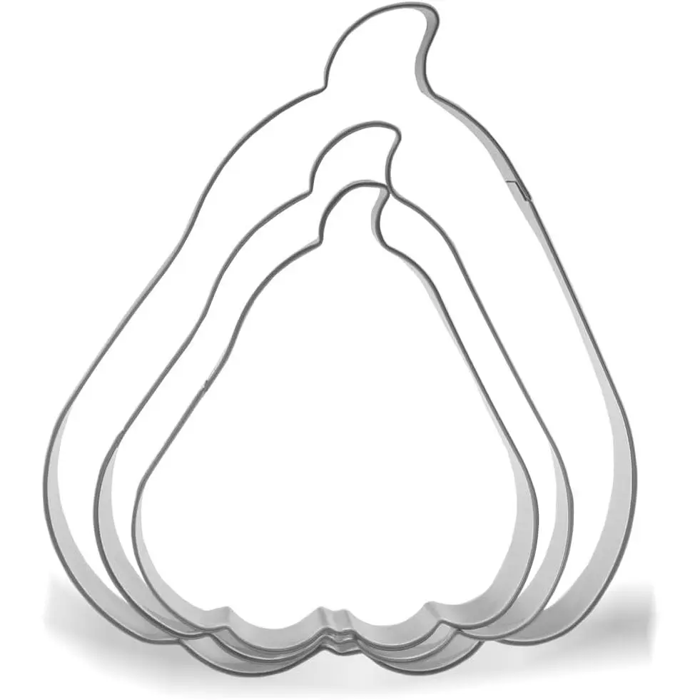 Pumpkin Cookie  Set - 5”, 4”, 3.5” - 3 count - Stainless Steel