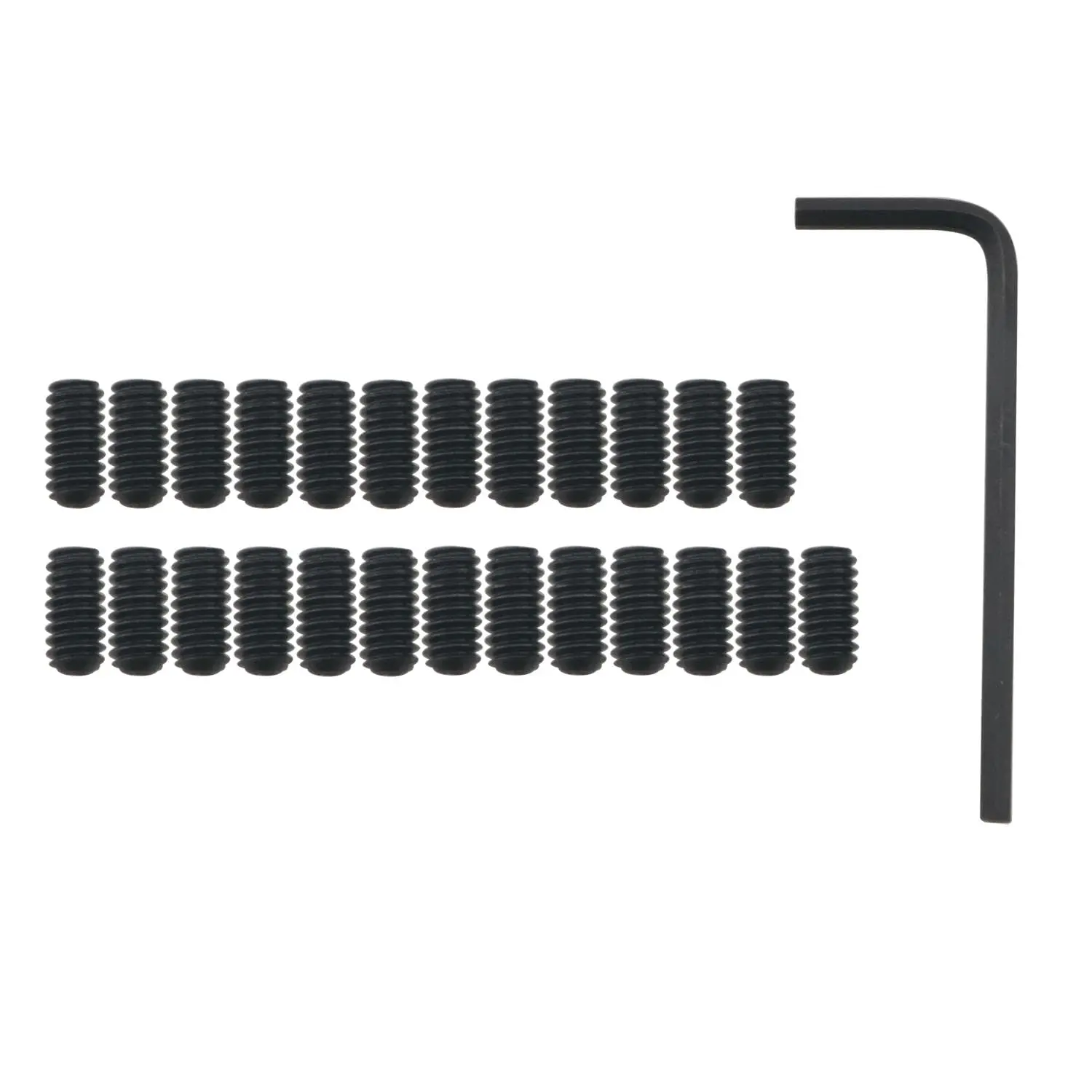 25 count Hexagon  Hex Socket Flat  Set Screws End Headless  1/4-20x1/2 in. with Hex Driver Wrench