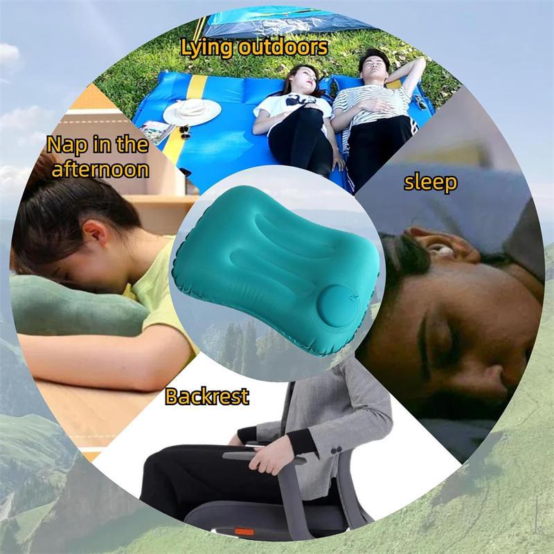 Compact Inflatable Neck Pillow, Portable Travel Pillow for Comfort, Office, Home, and Camping