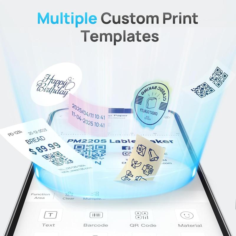 Thermal Labels for  PM220S Label Maker, 2 inch (50mm) Thermal Label, , Multi-Purpose Label Tape, 1 Roll of 150 Self-Adhesive Thermal Paper Gradient