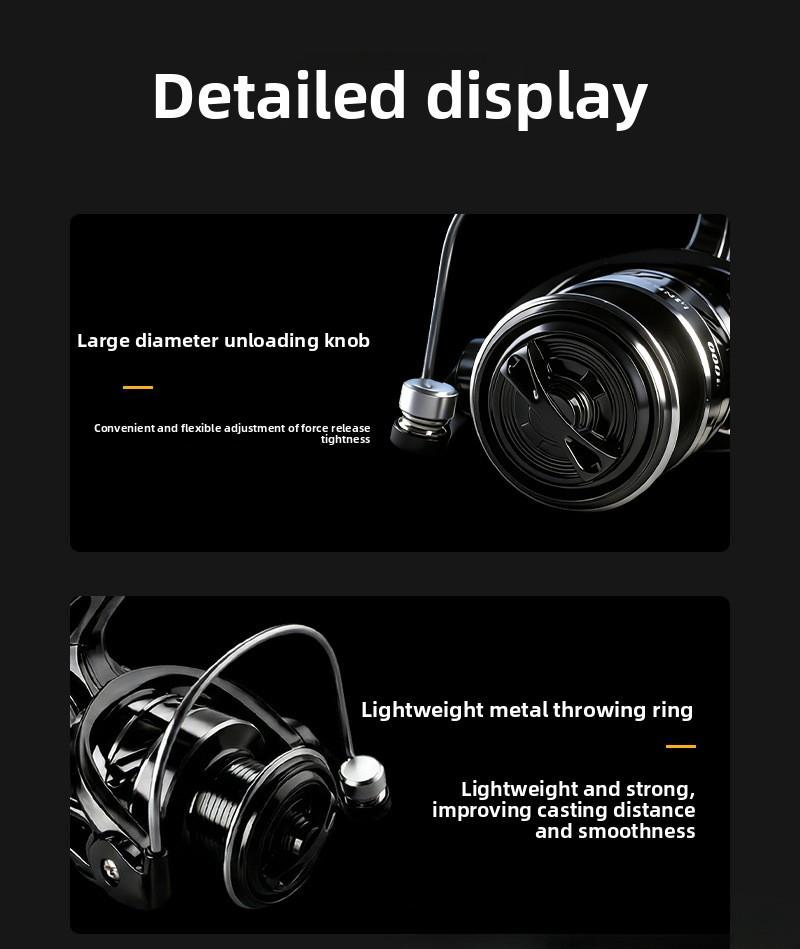 RTBLUE A9 Spinning Reel 15kg Max Drag, Saltwater Freshwater Fishing Reel Heavy Duty Durable