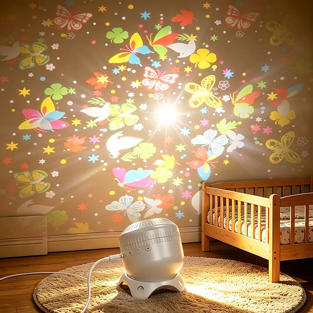 8-in-1 Holiday Special Effect Projection Lamp, Ocean Butterfly Snowflake & Halloween Starry Patterns, Christmas Birthday Decor Ambient Light