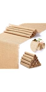 15 Pack Burlap Table Bulk 12 x 71 Inch Rustic Jute Tablerunner Khaki Farmhouse Burlap for Wedding Banquet Birthday Dining Table Decorations(Tassel)