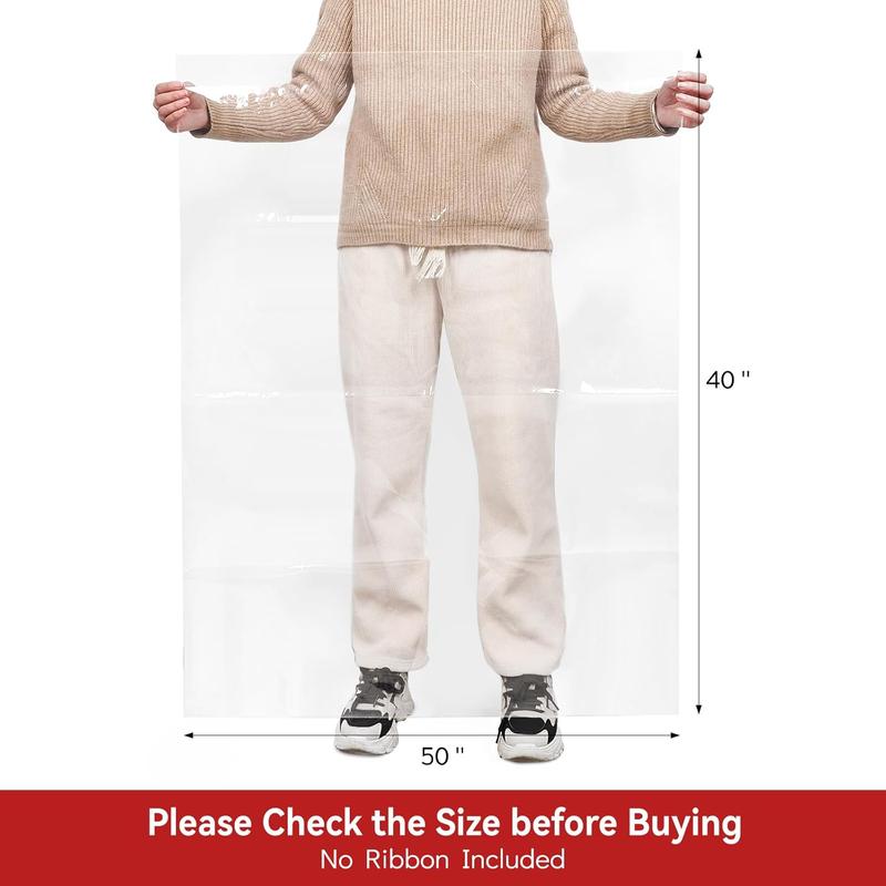 40"x 50"  Cellophane Bags, 6 count  Clear Cellophane Wrap 3 Mil Thick Plastic  Wrapping Bags for  Baskets Birthday  Shower Party Favors