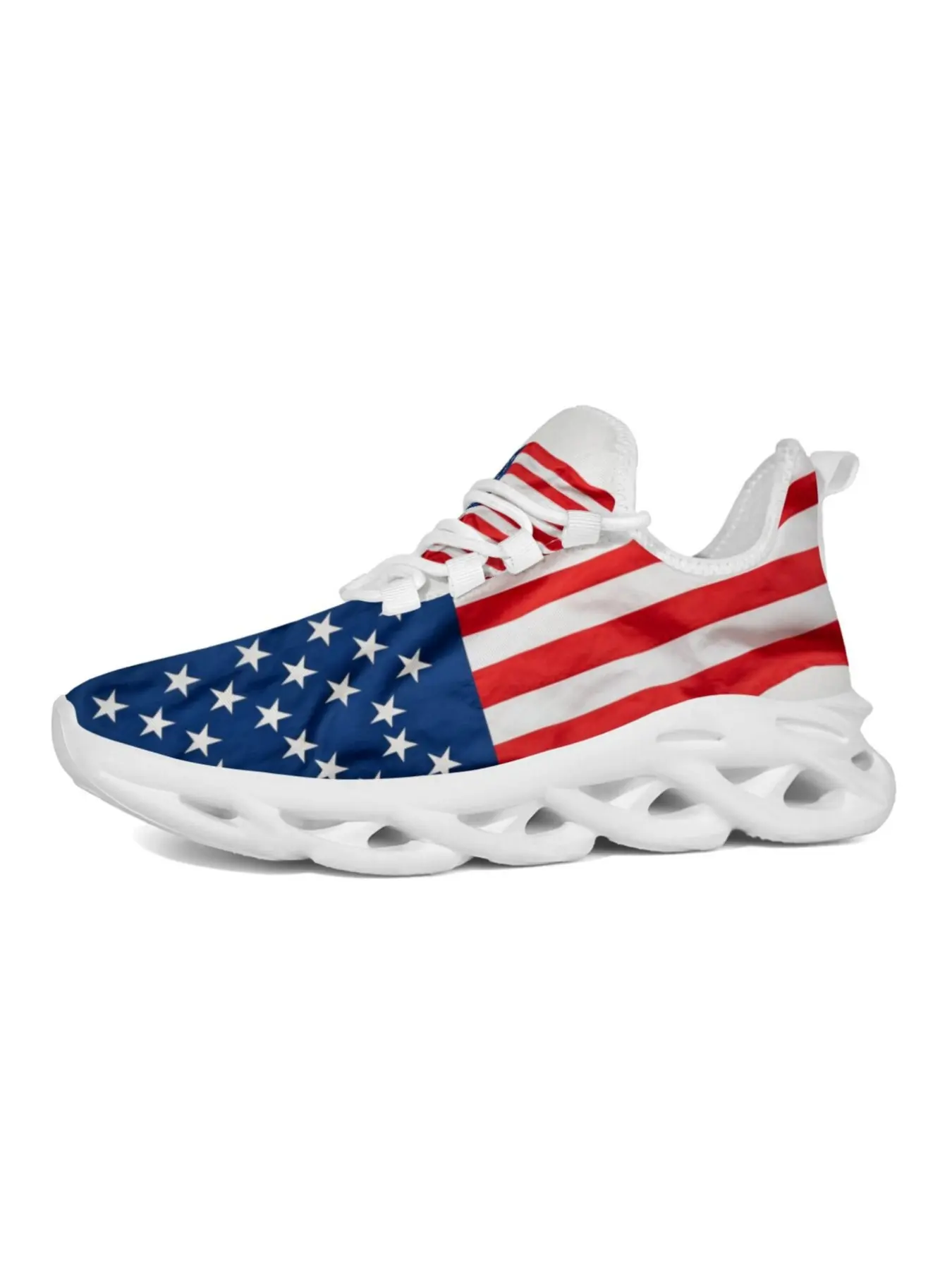 Couple Casual Shoes with American Flag Pattern, Unisex Eu35-Eu48, Perfect for Daily Wear, Comfortable and Stylish Footwear