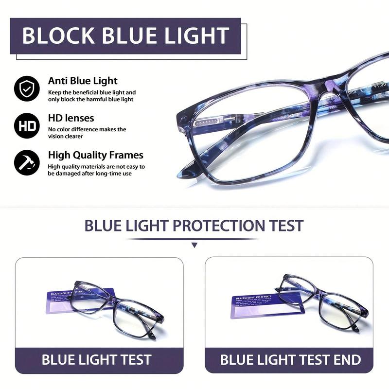 ZOECENT 2 Pack Multifocal Women's Reading Glasses Anti Blue Light Lens Reading Glasses with Spring Hinge Computer Glasses
