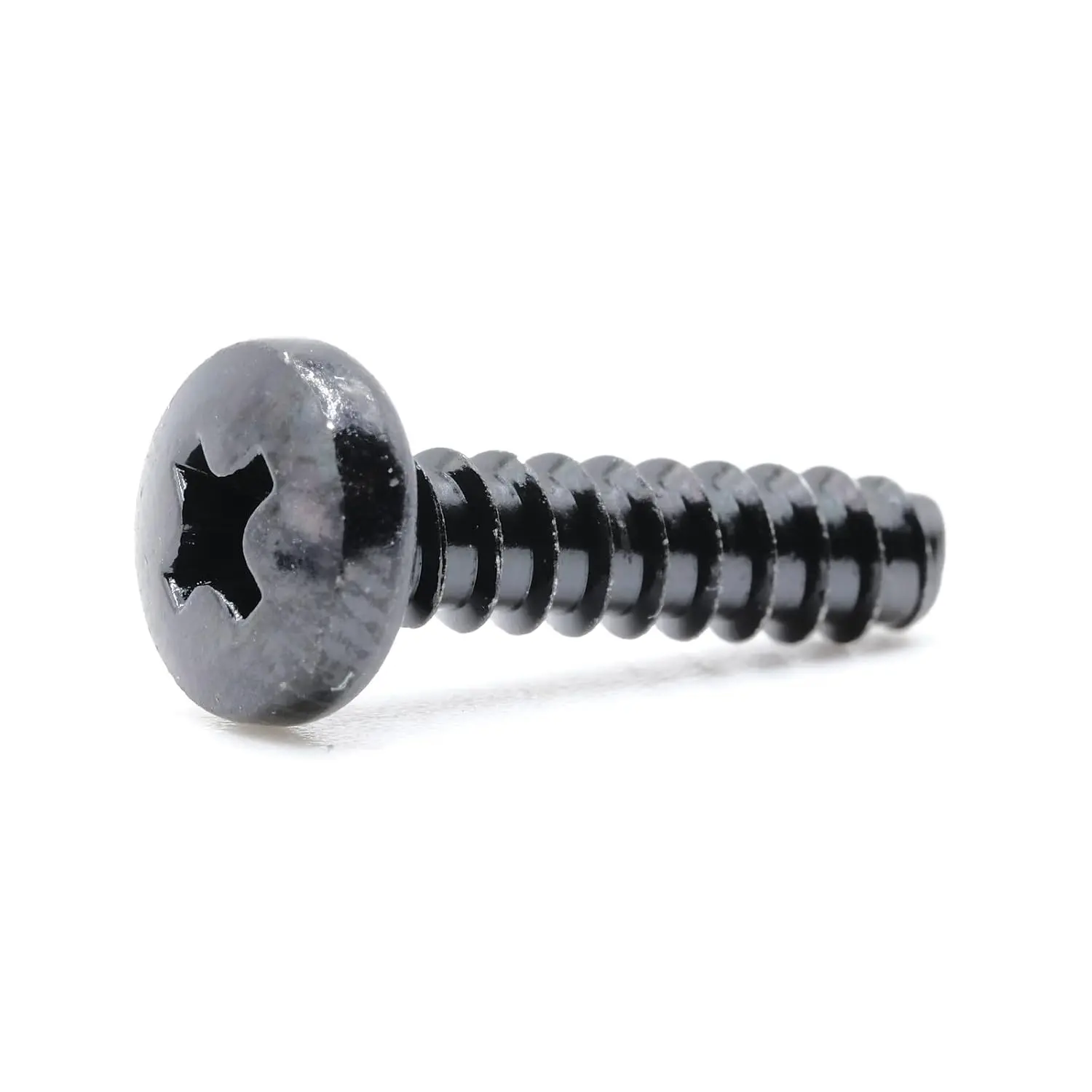 ST4 x 16mm Pan  Phillips Drive Self Tapping Screw | Metric Coarse Thread, Blunt Tip, 4mm Trilobe Shank, Special Screw for Plastic, Black Plated, Pack of 10