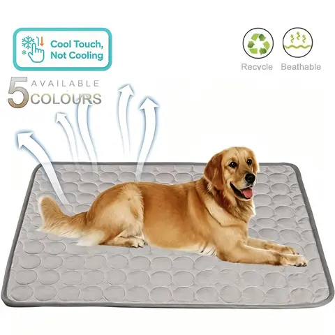 2026 New Dog Cool Touch Mat for Summer, Mat with Cooling Sensation for Dogs, Non-Slip & Machine Washable Pet Cold Pad Bed, Breathable Cat Cool Blanket Sleeping Cushion for Small Medium Large Dogs Kennel Crate Floor Puppy Bed
