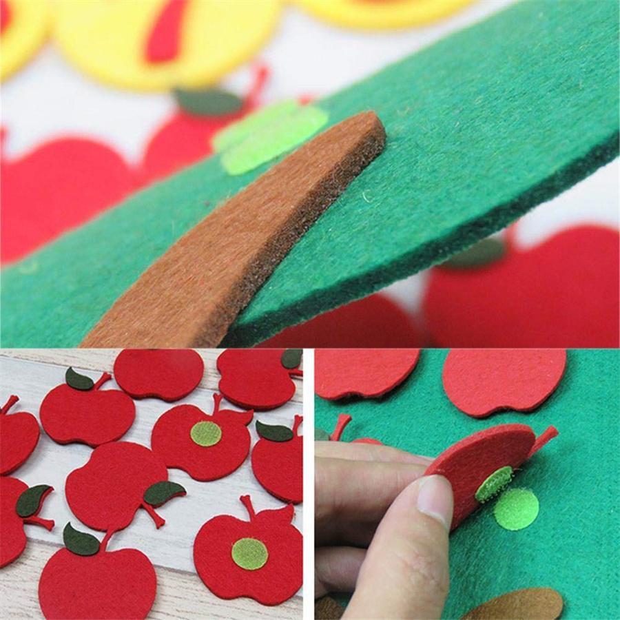 Apple Tree Learning Numbers Felt Board (1 Set), Counters Math Toy, Math Games Manipulatives, Montessori Counting Toy, Math Learning Tools
