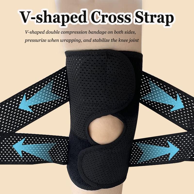 1pc Plus Size Knee Compression WrapBrace Breathable Adjustable With Side Stabilizers For Men And Women Comfortable Support Technology