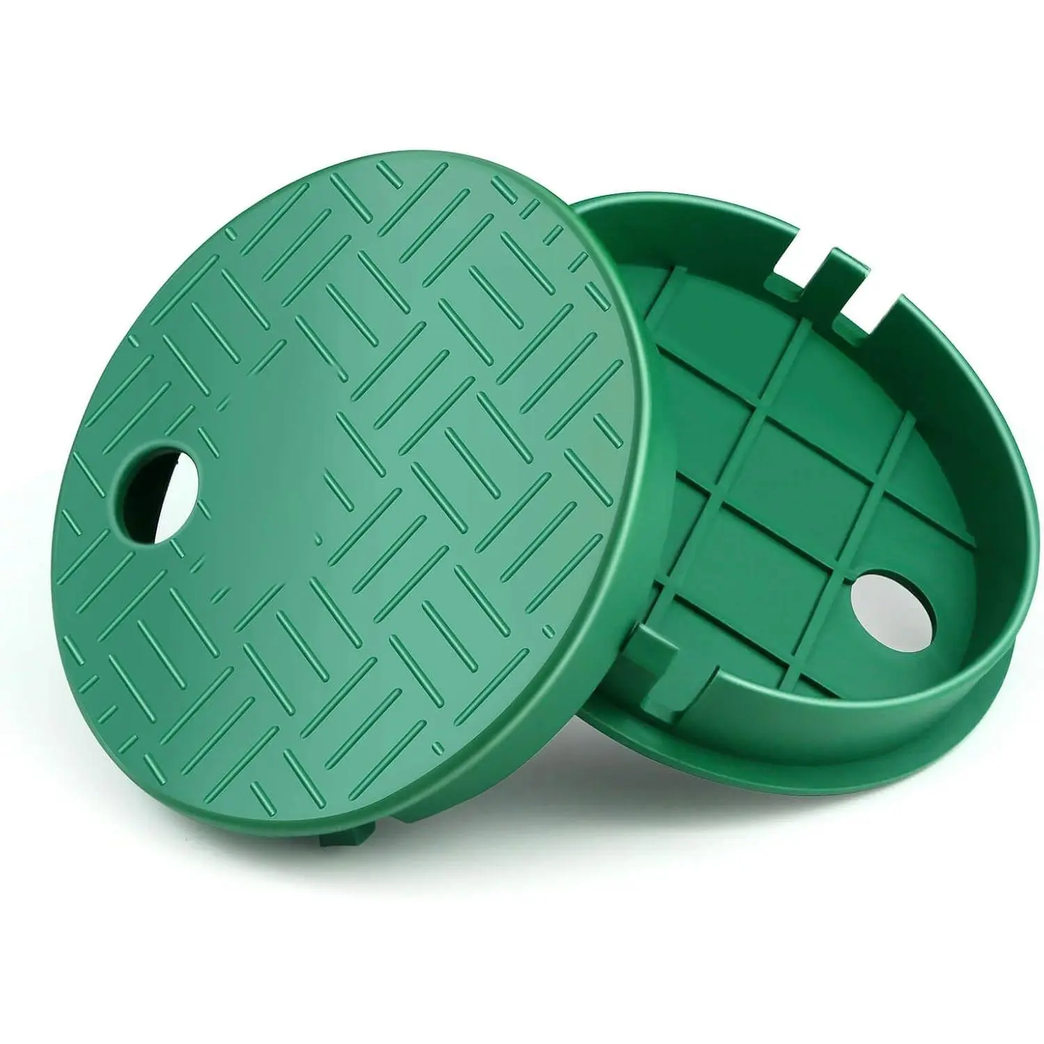 2 count Sprinkler Valve Box Cover, Plastic Valve Round Box Lid | ID 5.5" OD 6" Outdoor Lawn Water Sprinkler Irrigation System, Cover for Garden Park Campus Greenhouse Farm