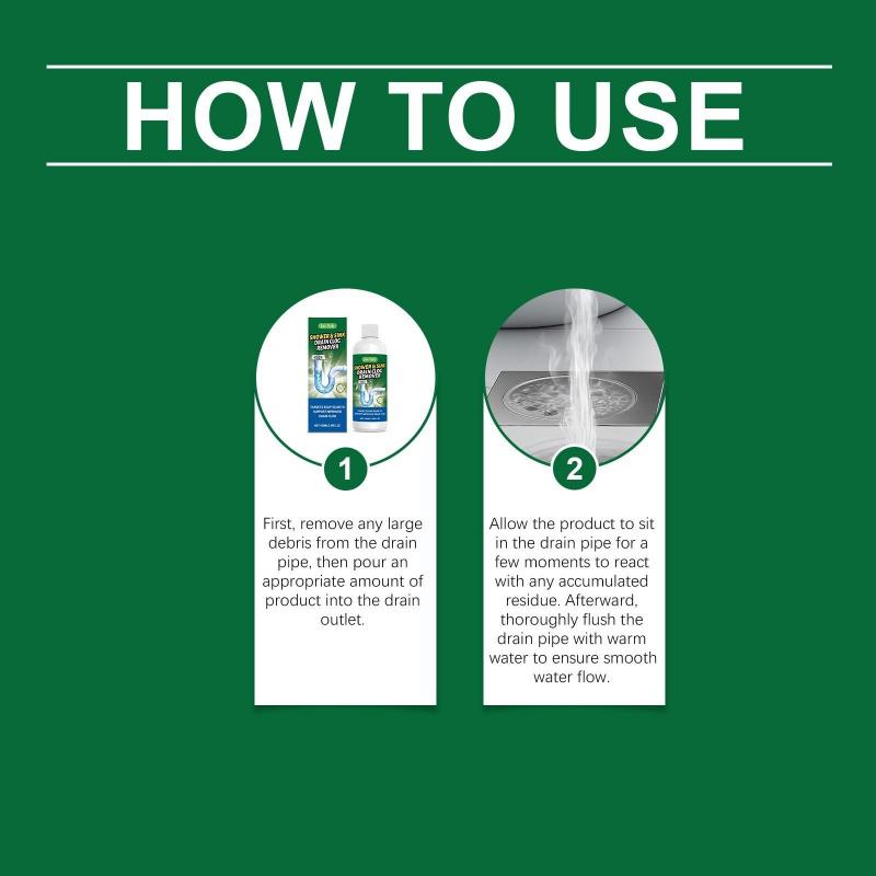 Powerful Drain Cleaner & Plunger Kit for Kitchen Sink & Shower, Hair & Grease Clog Remover, Effective & Safe Drain Unclogger for Home Use