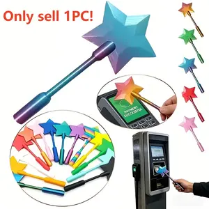 1pc ABS Material Magic Wand Style Contactless Payment, Contactless Payment Magic Wand, Starry Sky Magic Wand, Magical Star Magic Wand Bank Card Holder, with Credit Card Slot, Suitable for Bank Card Payment Scenarios, Digital Payment Star Wand, Cardholder