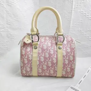 Pre-owned Christian Dior Pink Oblique Monogram Canvas Top Handle Crossbody Handbag, Model X541 26.06.03, Crossbody Bags