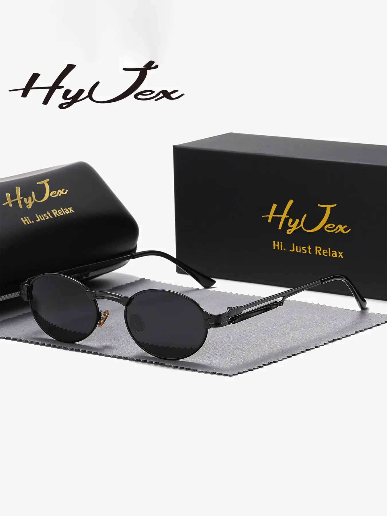 HyJex 1 Piece Unisex Exquisite Practical Full Frame Sunglasses Retro Design Oval Frame Sunglasses UV400