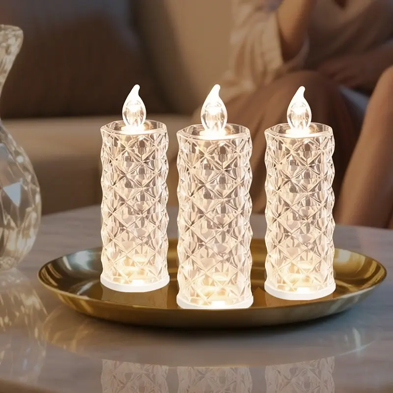 Flameless LED Candlestick, Decorative Atmosphere Lighting, Ideal for Home Gatherings, Romantic Dinners, Valentine's Day, Weddings, Birthdays, Bedroom Decor