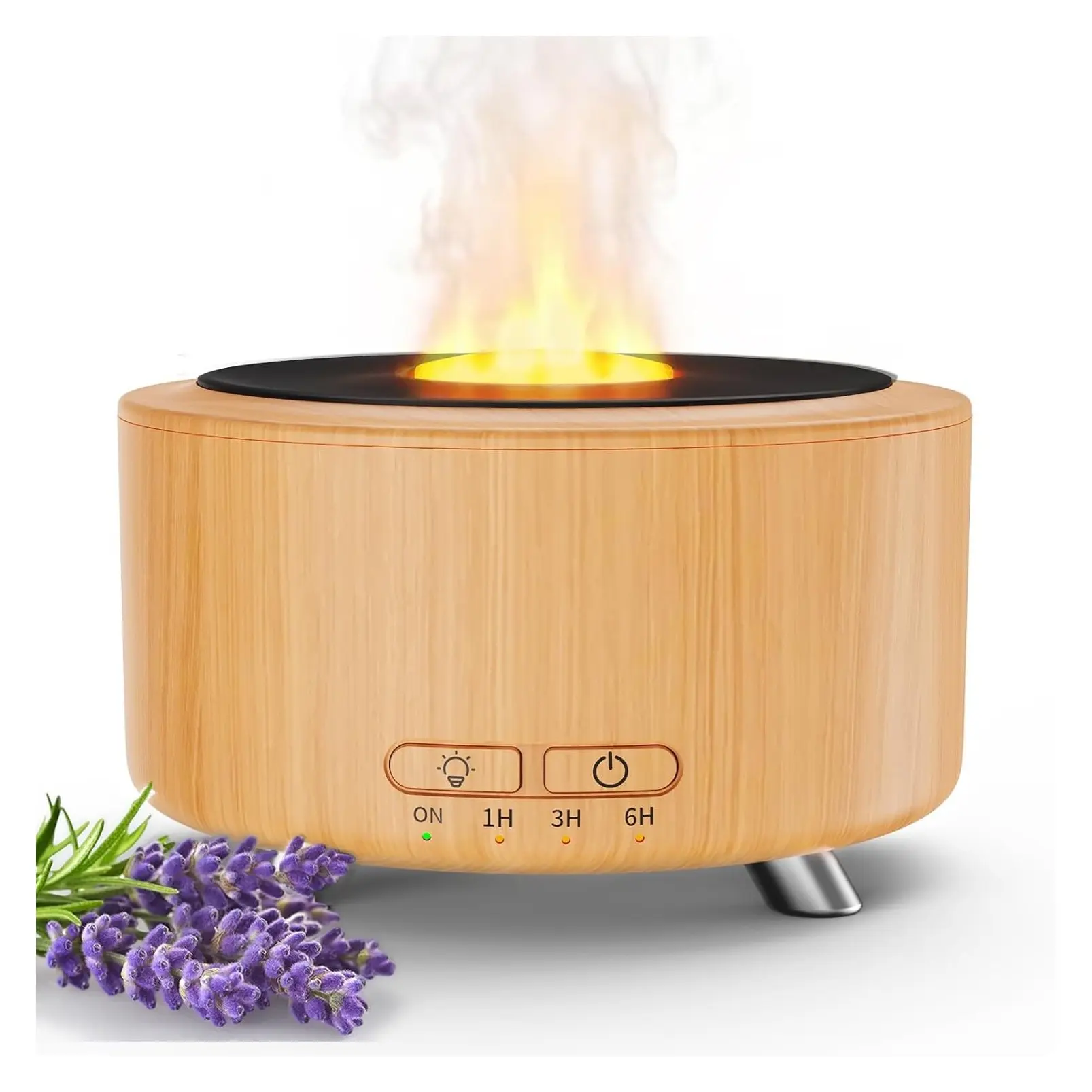 500ml Retro Vinyl Essential Oil Diffuser for Home, 3D Flame Effect & 9 Colors, 14H Runtime for Deep Sleep, BPA-Free Auto-Off Safe for Babies & PetsGift