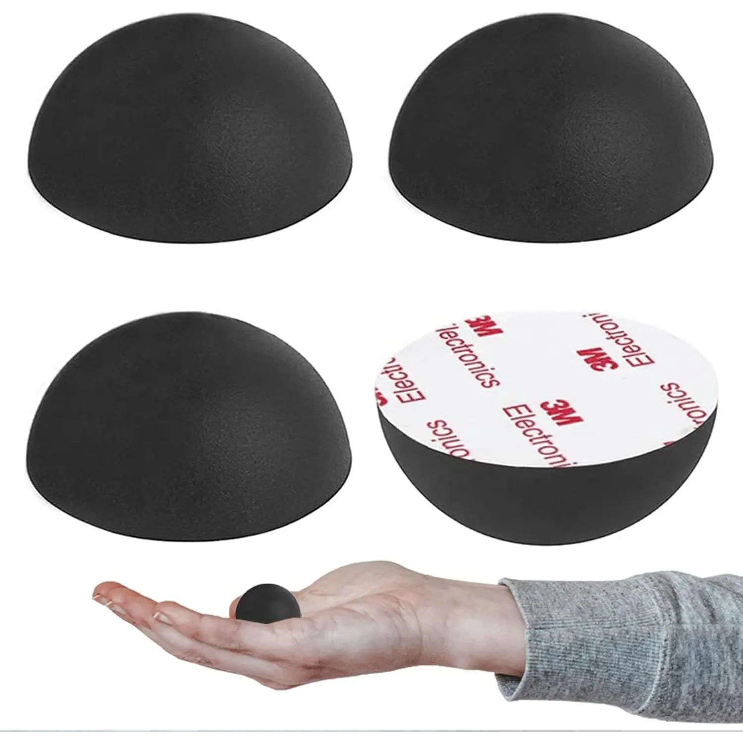 1.25"  Hemisphere Bumpers Isolation  Rubber Non-Skid Speaker Pads with Adhesive Record Player Audio Isolation Pads for Small Speaker Spikes,Turntable,Amplifiers,Subwoofer,Monitors,Decks