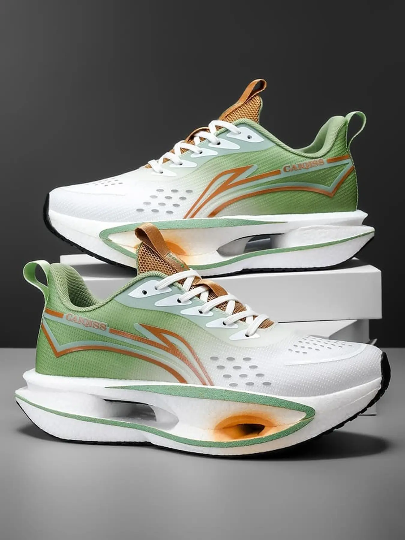 Unisex gradient hollow casual running shoes, high elastic foam anti-slip sole suitable for outdoor training daily trips