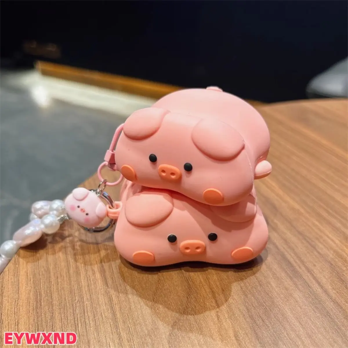 EYWXND Pink Lying Pig Design Earbud Case Cover for Huawei FreeBuds I, Soft Silicone Protective Shell Compatible With FreeClip Wireless Earbuds, Flexible Shock‑Resistant Accessory for Daily Storage And On‑the‑Go Outdoor Carrying