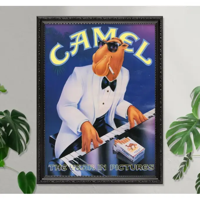 Vintage Retro Piano Cartoon Poster |   1990s Classic Advertising Style Canvas Wall Art